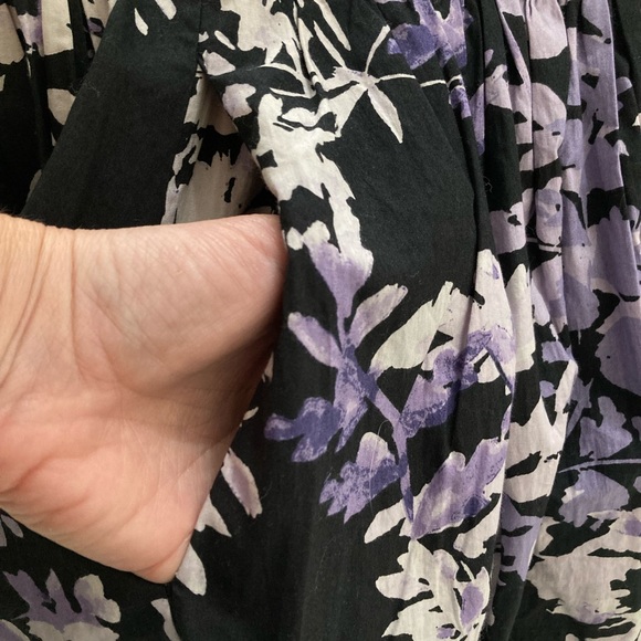 Anthropologie Corset Shirt Dress Womens NWT Size 4 Petite Purple Floral Pockets - Picture 9 of 10